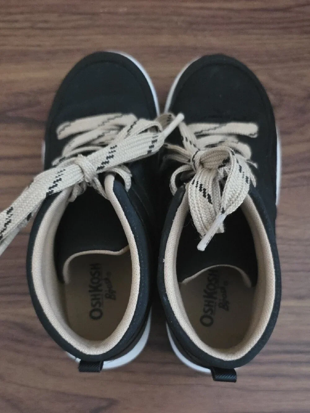 OshKosh B'gosh Black and Cream High-Top Kids Sneakers